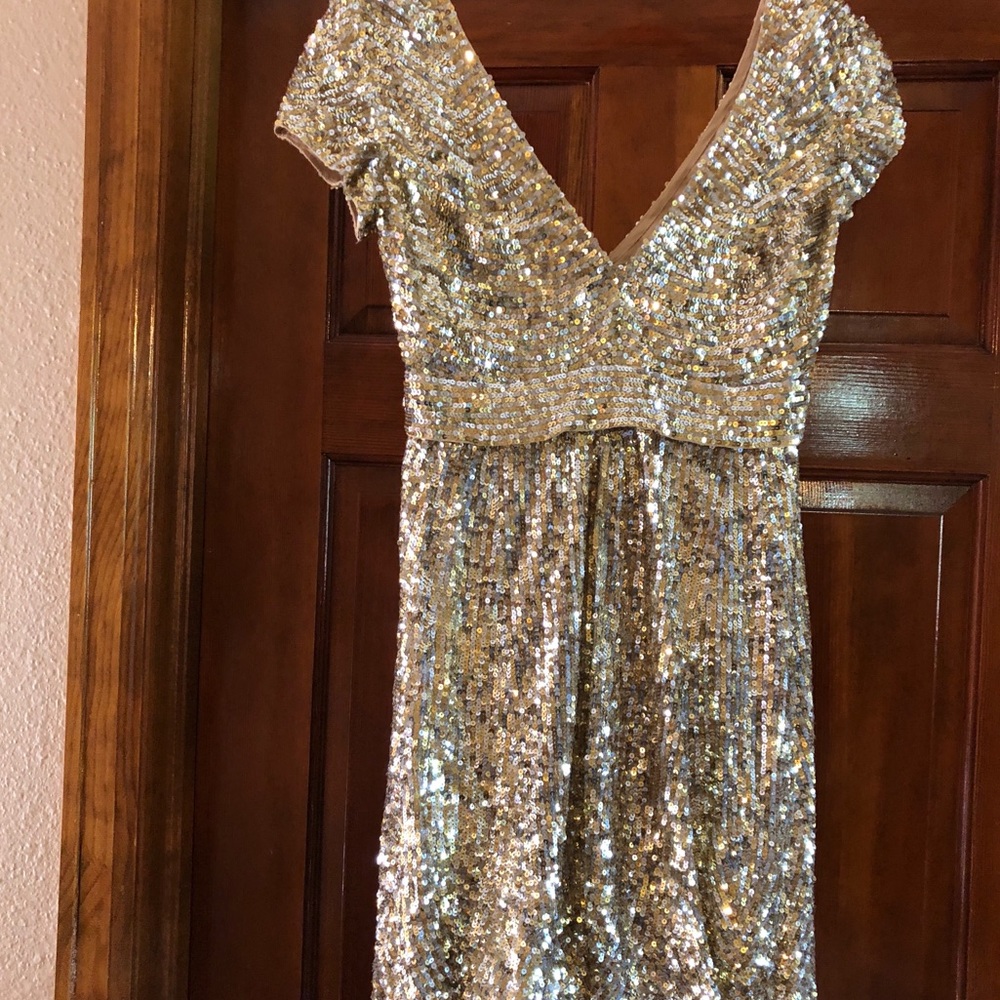 Gold sequin dress